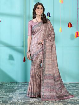 Sareemall - Women Pashmina Silk Multi-Color Digital Print Designer Saree with Unstitched Blouse