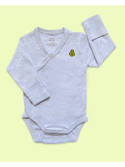 Masilo - Long Sleeve Kimono Bodysuit - Grey Heather (0-3 Months)