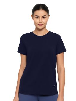 Amante - Essential Solid Crew Neck Short Sleeve T-Shirt-Blue