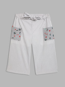 Elle Kids - Girls Grey Striped Culottes