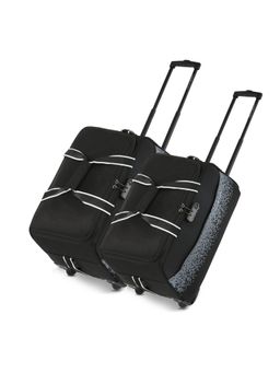 Lavie Sport - Large Combo Size 53+63 Cm Litre Pixel Wheel Duffle Bag| (Black) (L)