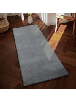 OBSESSIONS - Machine Made Anti-Static Solid Bedside Runner, Grey