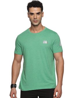 DOMIN8 - Men Green Polycotton Solid Regular Fit T-Shirt