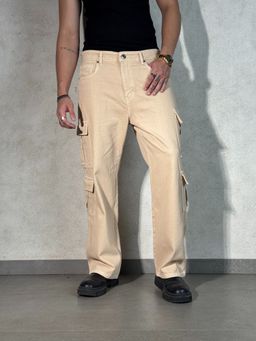 Off Duty India - Sand Wash Nude Men Baggy Fit Cargo