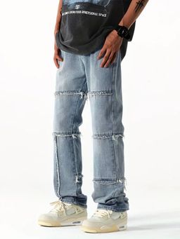 Off Duty India - Blue Casual Raw Trim Distressed Denim
