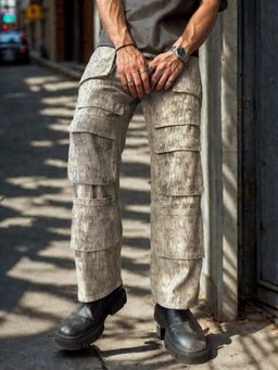 Off Duty India - Grey Supreme Italian Street Cargo Jeans