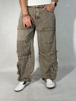 Off Duty India - Driftwood Brown Utility Balloon Jeans