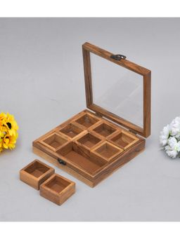 Oggn - Acacia Wooden Masala Box 9"Inch