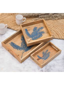 Oggn - Patti Printed Serving Tray Set Of 3 17"Inch