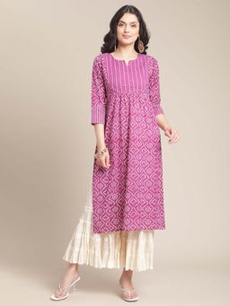Varanga - Gehan Purple Printed Kurta