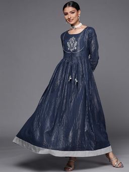 Varanga - Blue Gehan Women Long Kurta with Delicate Embroidery