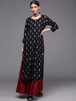 Varanga - Gehan Women Printed Kurta with Kantha Stitch Details