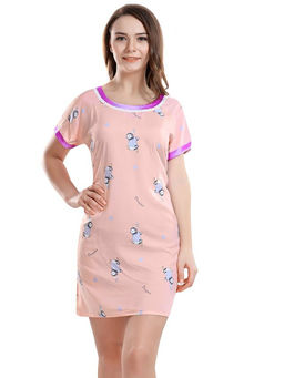PIU - Penguin Print Short Nighty - Pink