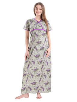 PIU - Women's Stylish Cotton Nighty - Purple