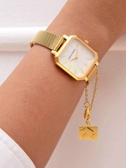 Pipa Bella by Nykaa Fashion - Gold Suitcase Watch Charm
