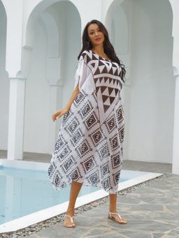 Addery - Black And White Tribal Print Sarong