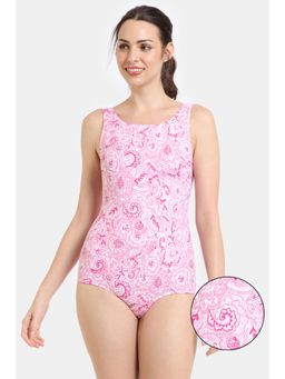 Zivame - Zelocity Elastane Blended Malliot With Removable Pads - Pink Cosmos