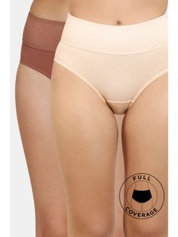 Zivame - High Rise Full Coverage Tummy Tucker Hipster Panty - Multicolor (Pack of 2)