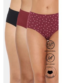 Zivame - Medium Rise Full Coverage Hipster Panty Multicolor (Pack of 3)