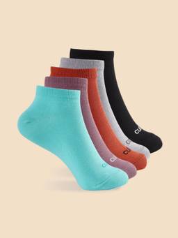 CULT - Unisex Ankle Length Solid Multi-Color Socks (Pack of 5)