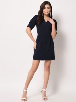 Trend Arrest - Navy Blue Overlap Dress