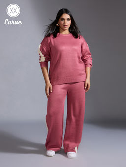 Twenty Dresses by Nykaa Fashion - Curve Nude Pink Round Neck T-Shirt and Pant Co-Ord (Set of 2)