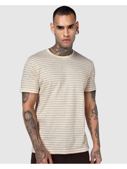 Bewakoof - Brown Striped T-Shirt