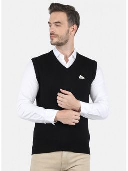 Monte Carlo - Black Wool V-Neck Sweater