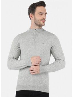 Monte Carlo - Grey Wool Blend High Neck Sweater