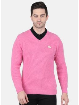 Monte Carlo - Pink Wool Blend V-Neck Sweater