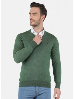 Monte Carlo - Green Wool V-Neck Sweater