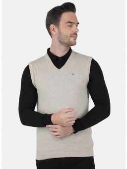 Monte Carlo - Cream Wool Blend V-Neck Sweater