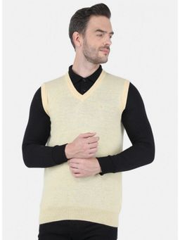 Monte Carlo - Yellow Wool Blend V-Neck Sweater