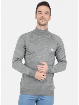 Monte Carlo - Grey Wool Blend High Neck Sweater
