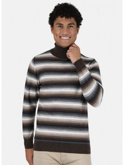 Monte Carlo - Brown Wool Blend High Neck Sweater