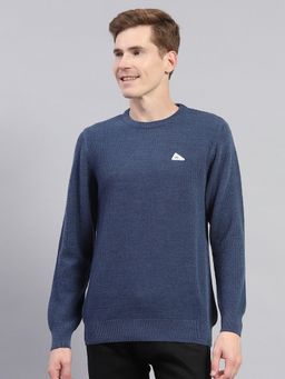 Monte Carlo - Blue Wool Blend Crew Neck Sweater