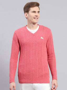 Monte Carlo - Pink Wool Blend V-Neck Sweater