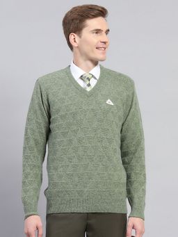 Monte Carlo - Green Wool Blend V-Neck Sweater