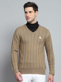 Monte Carlo - Brown Wool Blend V-Neck Sweater