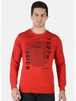 Monte Carlo - Full Sleeve Red Cotton Blend Sweatshirt