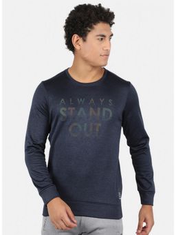 Rock.it - Full Sleeve Navy Blue Polyester Sweatshirt