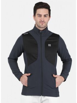Rock.it - Full Sleeve Grey Polyester Blend Sweatshirt
