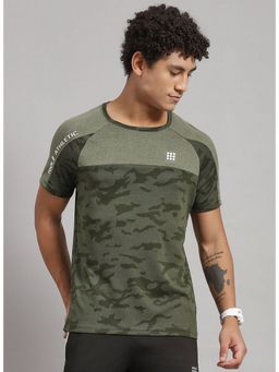 Rock.it - Olive Half Sleeve Regular Round Neck T-Shirt