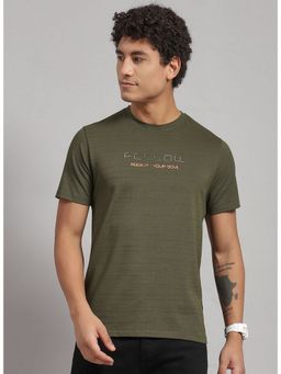 Rock.it - Olive Half Sleeve Slim Round Neck T-Shirt
