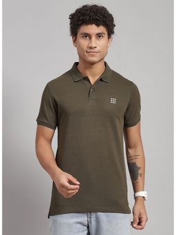 Rock.it - Olive Half Sleeve Smart Fit Collar Polo T-Shirt