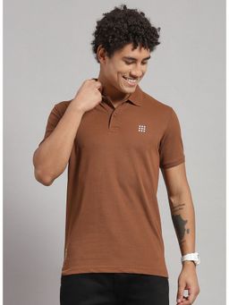 Rock.it - Brown Half Sleeve Smart Fit Collar Polo T-Shirt