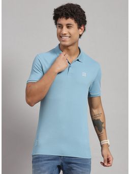 Rock.it - Blue Half Sleeve Smart Fit Collar Polo T-Shirt