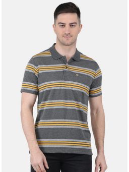 Monte Carlo - Grey Half Sleeve Regular Collar Polo T-Shirt