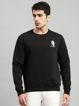Rock.it - Full Sleeve Black Cotton Blend Sweatshirt