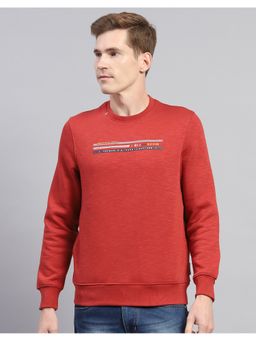 Monte Carlo - Full Sleeve Red Cotton Blend Sweatshirt